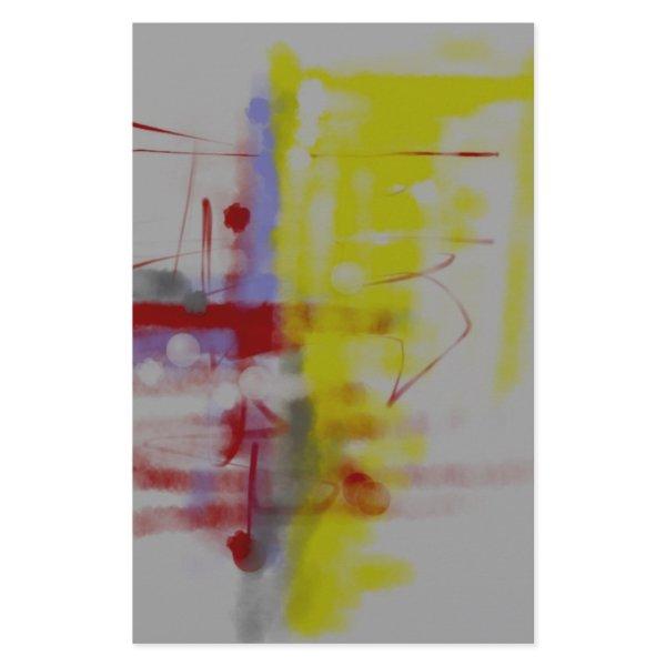 Gray Red Yellow Abstract Expressionist Stationery