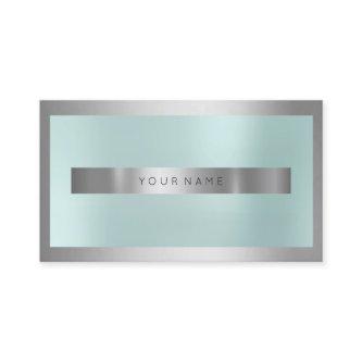 Gray Silver Glass Frame  Metallic Minimal Aqua