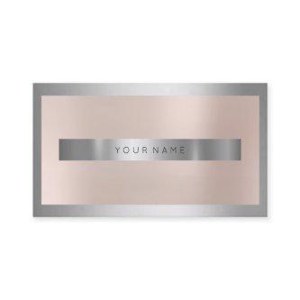 Gray Silver Glass Frame  Metallic Minimal Pink