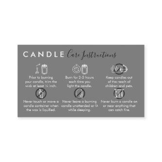 Gray Simple Candle Care Instructions