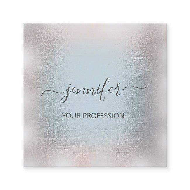 Gray Smoky Blue Rose Stripes Professional Makeup Square