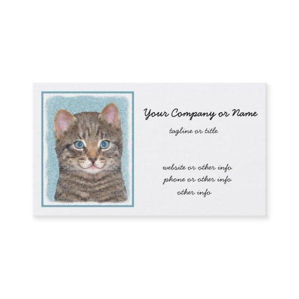 Gray Tabby Cat Painting - Cute Original Cat Art
