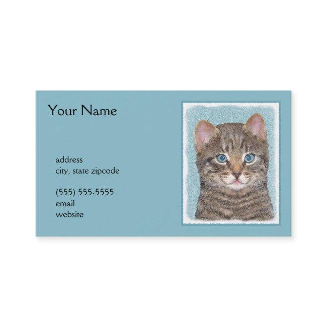Gray Tabby Cat Painting - Cute Original Cat Art