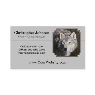 Gray Timber Wolf Face Portrait