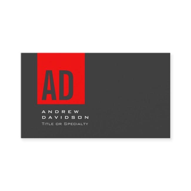 Gray Trendy Red Stripe Monogram