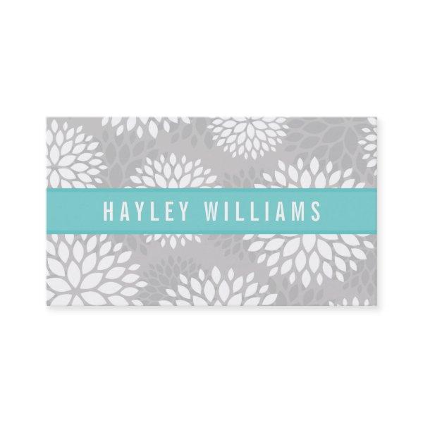 Gray & Turquoise Modern Floral