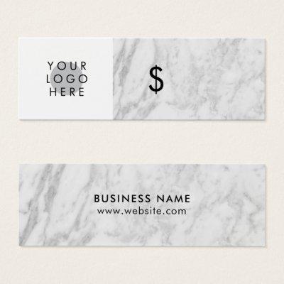 Gray White Marble Your Logo Minimalist Price Tag