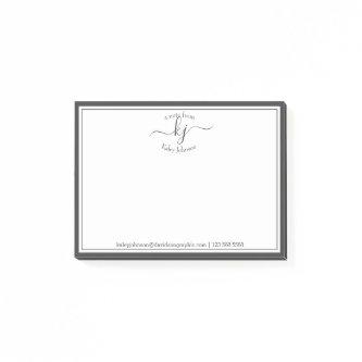 Gray White Monogram Script From The Desk Of Post- Post-it Notes