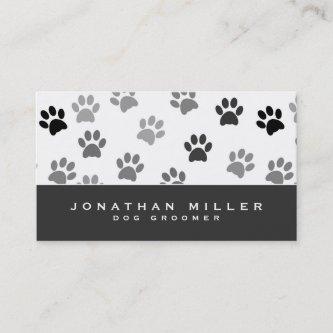 Gray & White Puppy Dog Paw Prints | Dog Groomer