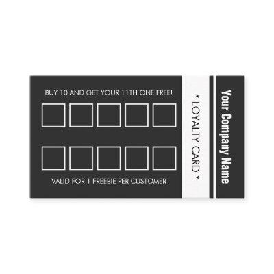 Gray White Simple Border 10 Punch Loyalty Card