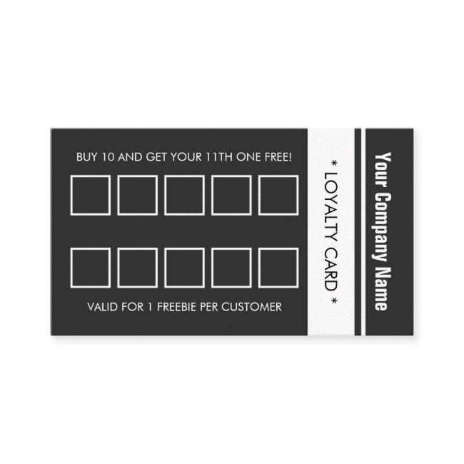 Gray White Simple Border 10 Punch Loyalty Card