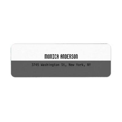 Gray White Striped Professional Contemporary Label