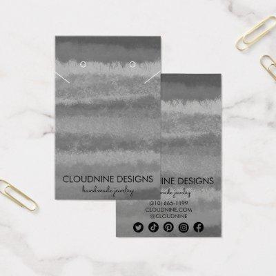 Grayscale Earring Necklace Jewelry Display Card