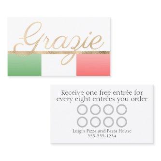 Grazie Italian Restaurant Loyalty Card