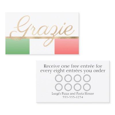 Grazie Italian Restaurant Loyalty Card