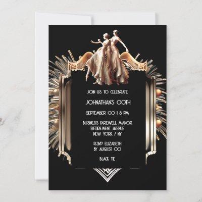 Great Gatsby flapper girls 1920's theme party Invitation
