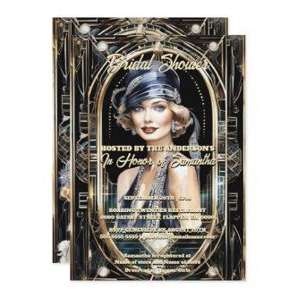 Great Gatsby theme flapper girl 1920's vintage  Invitation