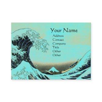 GREAT WAVE MONOGRAM Aqua Blue Green,Teal