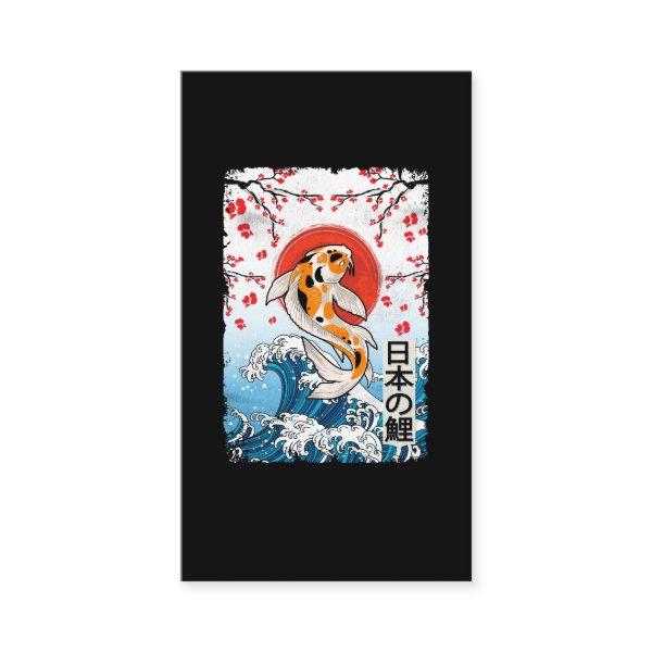 Great Wave off Kanagawa Cherry Blossom Koi Fish