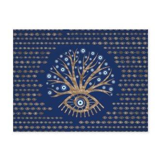 Greek Eye Tree - Mati Mataki - Matiasma Holiday Postcard