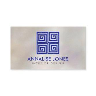 Greek Key  - Greek meander - Lapis Lazuli on Pearl