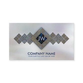 Greek Meander Key Monogram - Abalone and gold