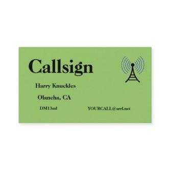 Green Amateur Radio Call Sign