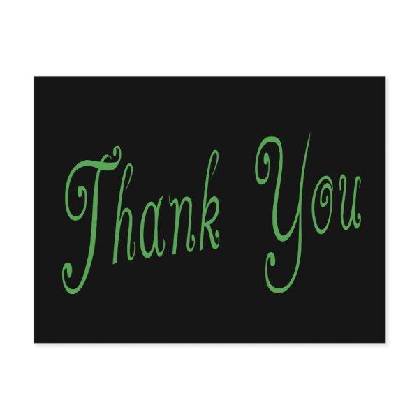 Green and Black Thank You Wedding, Business, Party Postcard