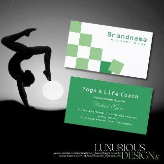 Green and White Chessboard Professional Stylish