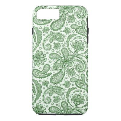 Green And White Floral Vintage Paisley iPhone 8 Plus/7 Plus Case