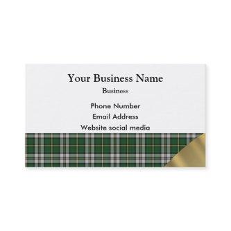 Green and white tartan plaid pattern appointment card