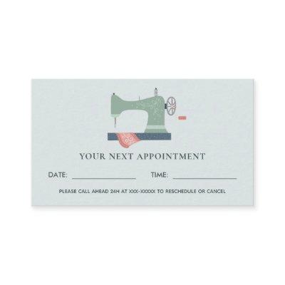 GREEN AQUA PINK SEWING MACHINE TAILOR APPOINTMENT