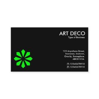 Green Art Deco Flower Symbol - Black