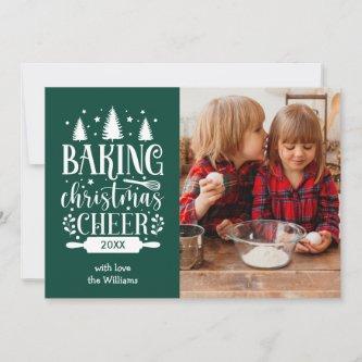 GREEN | BAKING CHRISTMAS CHEER SINGLE PHOTO HOLIDAY CARD