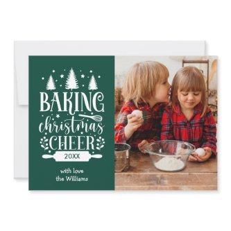 GREEN | BAKING CHRISTMAS CHEER SINGLE PHOTO HOLIDAY CARD