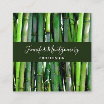 Green Bamboo Stalks Nature Photography Square