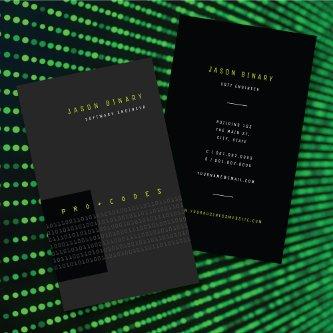 Green Binary Code Computer Tech Modern Minimalist