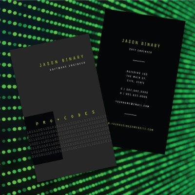 Green Binary Code Computer Tech Modern Minimalist