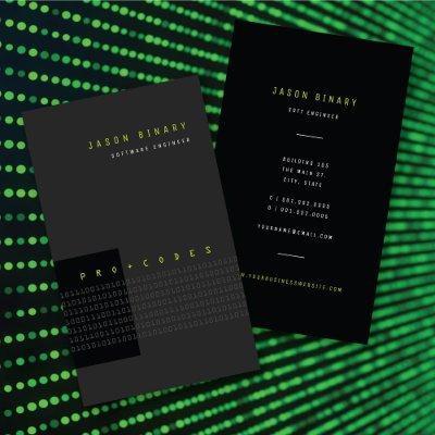 Green Binary Code Computer Tech Modern Minimalist