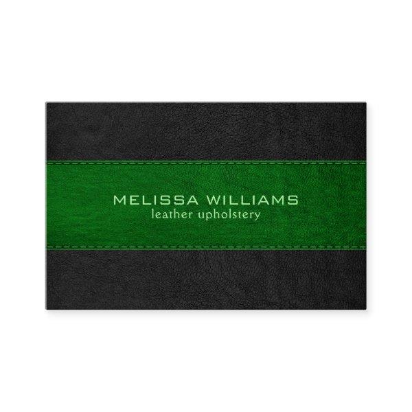 Green & Black Stitched Vintage Leather Texture