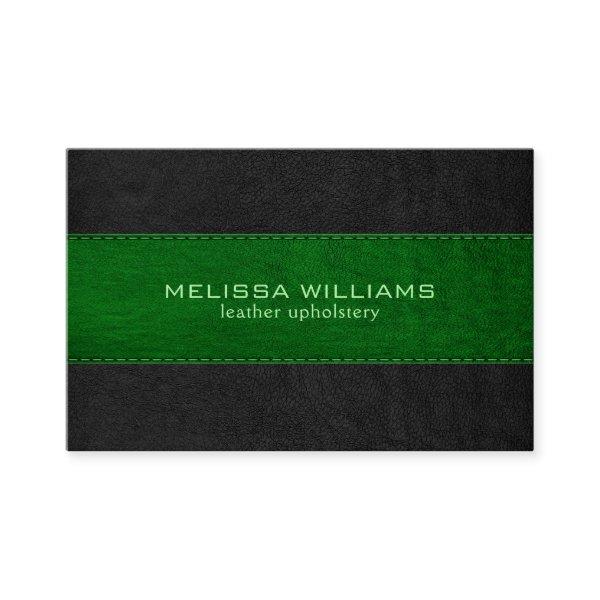 Green & Black Stitched Vintage Leather Texture