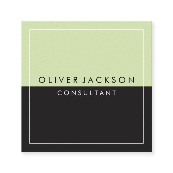 Green Black Two Tone with White Border Square