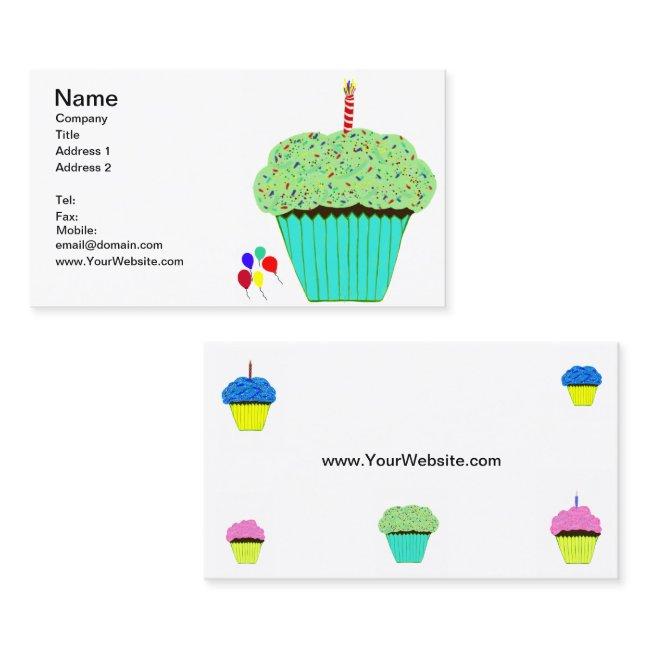 Green, Blue & Pink Frosting Chocolate Cupcakes