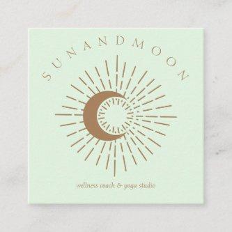 Green Brown Minimal Modern Celestial Sun Moon Square