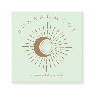 Green Brown Minimal Modern Celestial Sun Moon Square