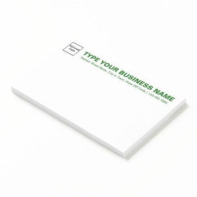 Green Business Brand Texts on Heading of Large Post-it Notes