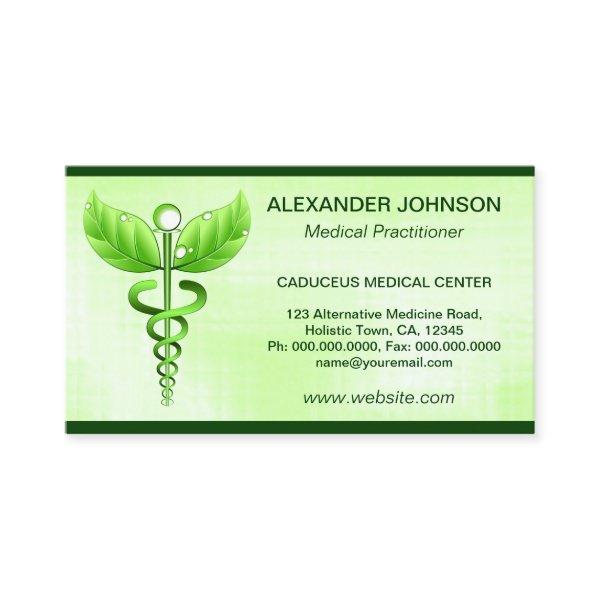 Green Caduceus Alternative Medicine Light Standard