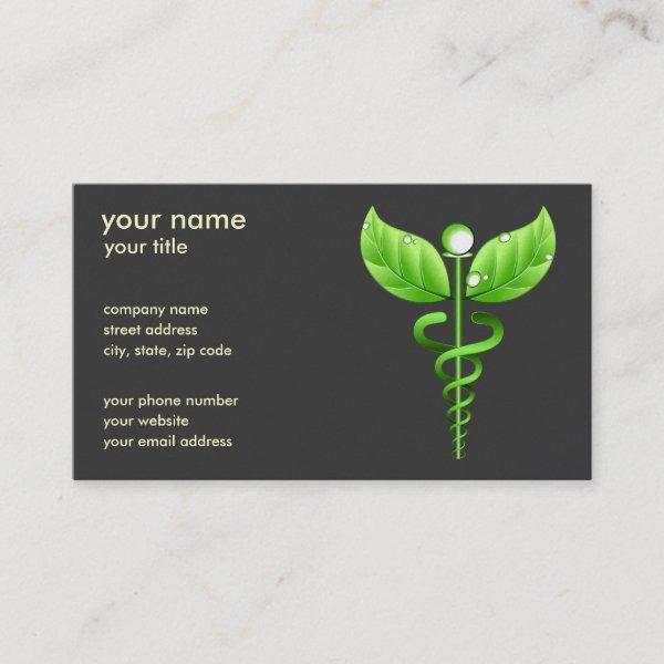 Green Caduceus Alternative Medicine Medical Symbol