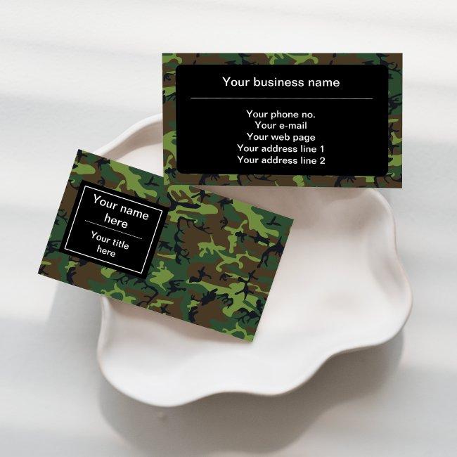 Green Camouflage, Military, Army