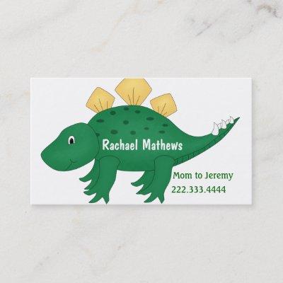 Green Cartoon Dinosaur Mommy Card